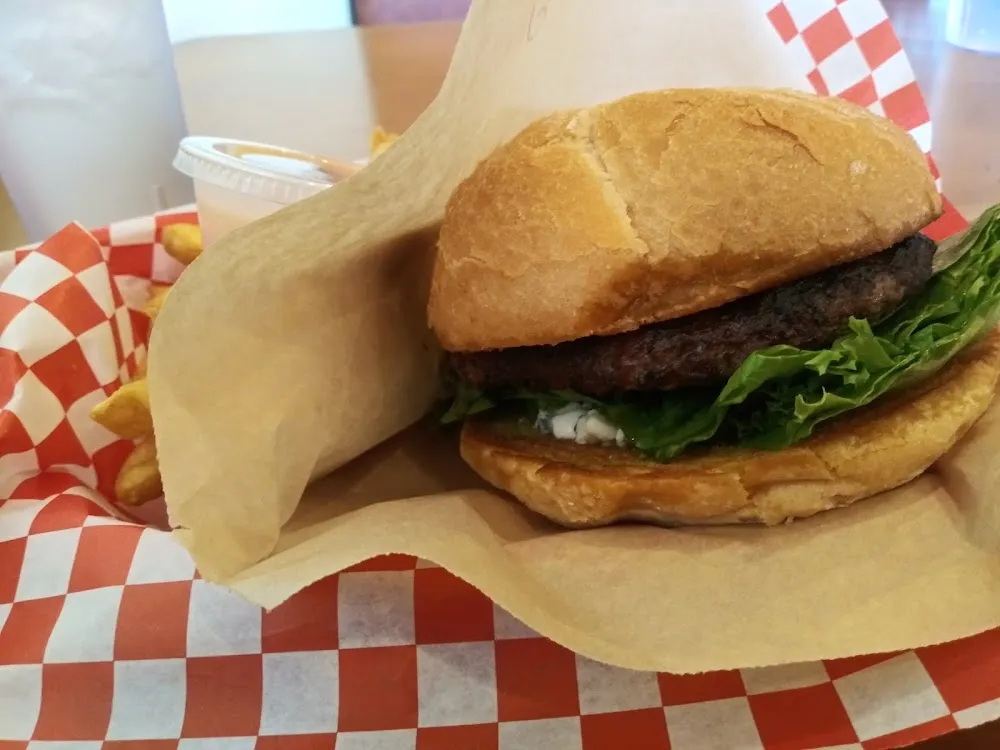 Bleu Burger and Fries